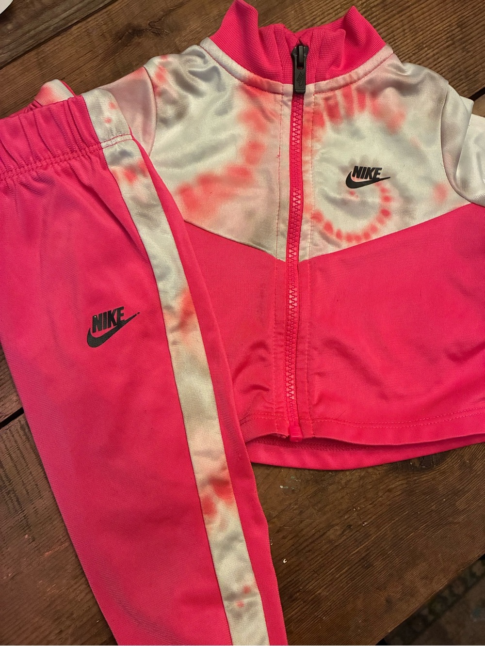 Nike Pink and White Tie-Dye Kids Matching Set
